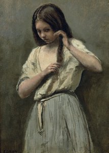 Young Girl at Her Toilet by Jean Baptiste Camille Corot